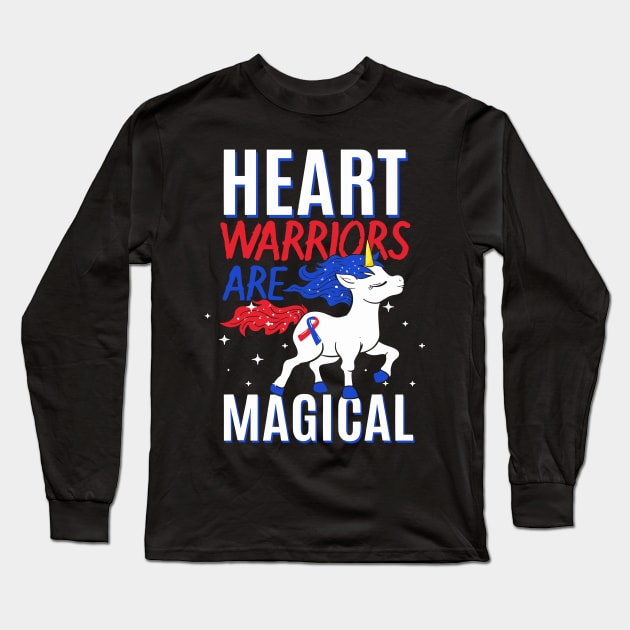 Heart Warrior Magical Unicorn Red And Blue Great Vessels CHD Long Sleeve T-Shirt by LEGO